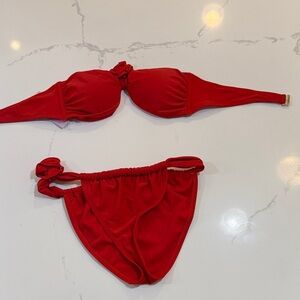 wild fable Red Knot-Detail Bikini Set